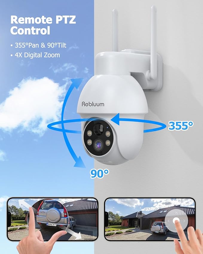 Rebluum Security Camera Wireless Outdoor, 2K Solar Security Camera, Battery - Image 6