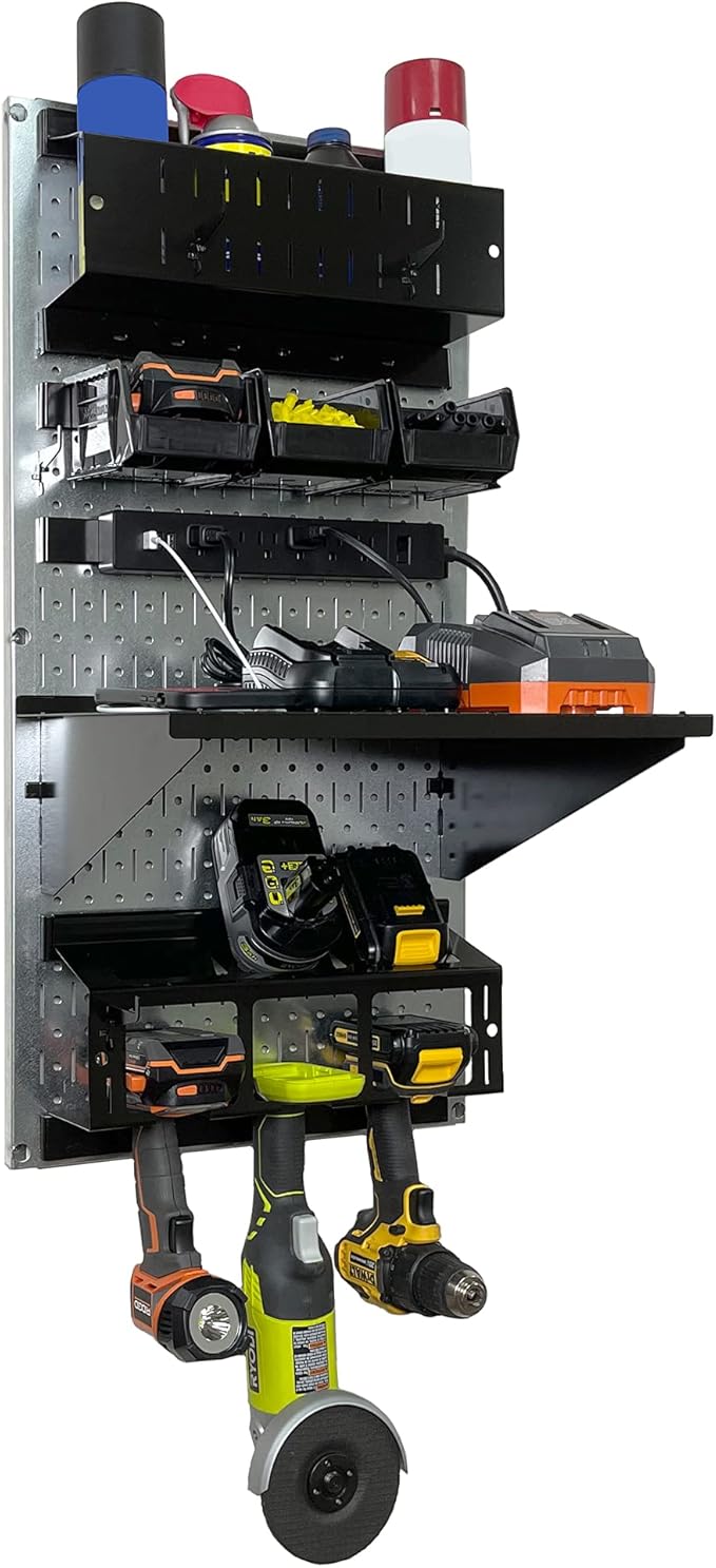 Wall Control Power Tool Storage Organizer Kit Cordless Drill Holder Charging - Image 3