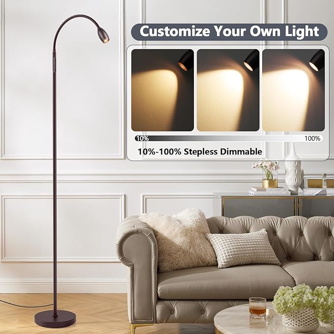 Reading Floor Lamp, Dimmable Zoomable Spotlight, Adjustable Color Beam Standing - Image 7