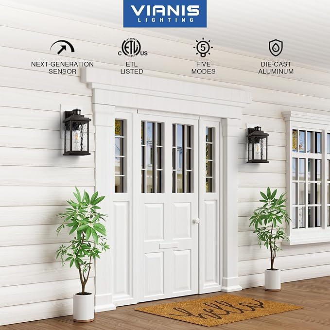 VIANIS Advanced Motion Sensor Light Outdoor, 2 Pack Large Bronze Exterior - Image 5
