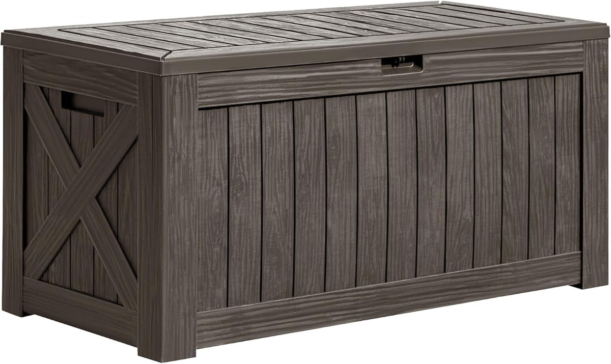 greesum 120 gallon deck box, resin outdoor storage, main product view