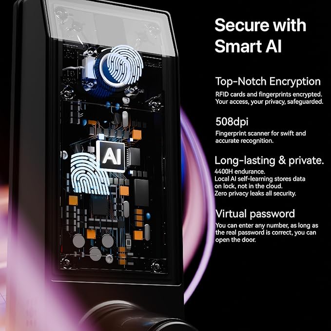 Smart Lock Doorbell Fingerprint Smart Door Lock Deadbolt - Image 6