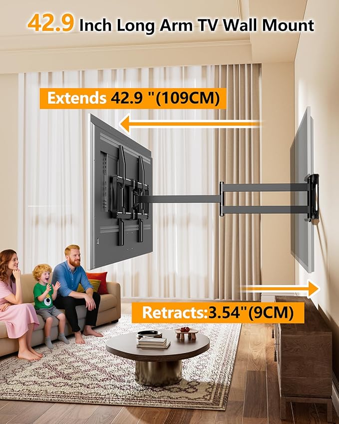 FORGING MOUNT 43–110 inch Long Arm Full Motion TV Wall Mount Holds 176 lbs - Image 4