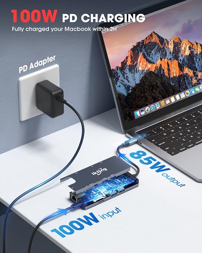 ikling USB C Hub, 9-in-1 USB C Adapter - Image 5