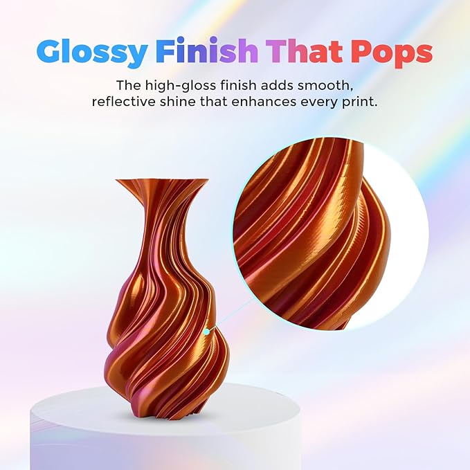 FLASHFORGE Silk Dual Color Filament, 3D Printer Filament Color Change 1kg Spool - Image 3