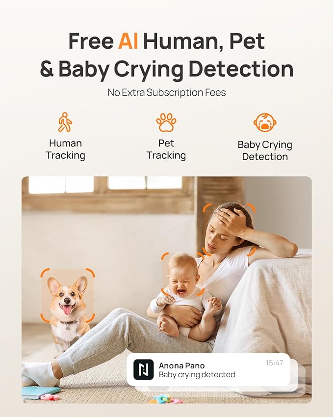 Anona Pano 4K UHD Indoor Camera, Pet/Dog/Baby Security Camera - Image 4