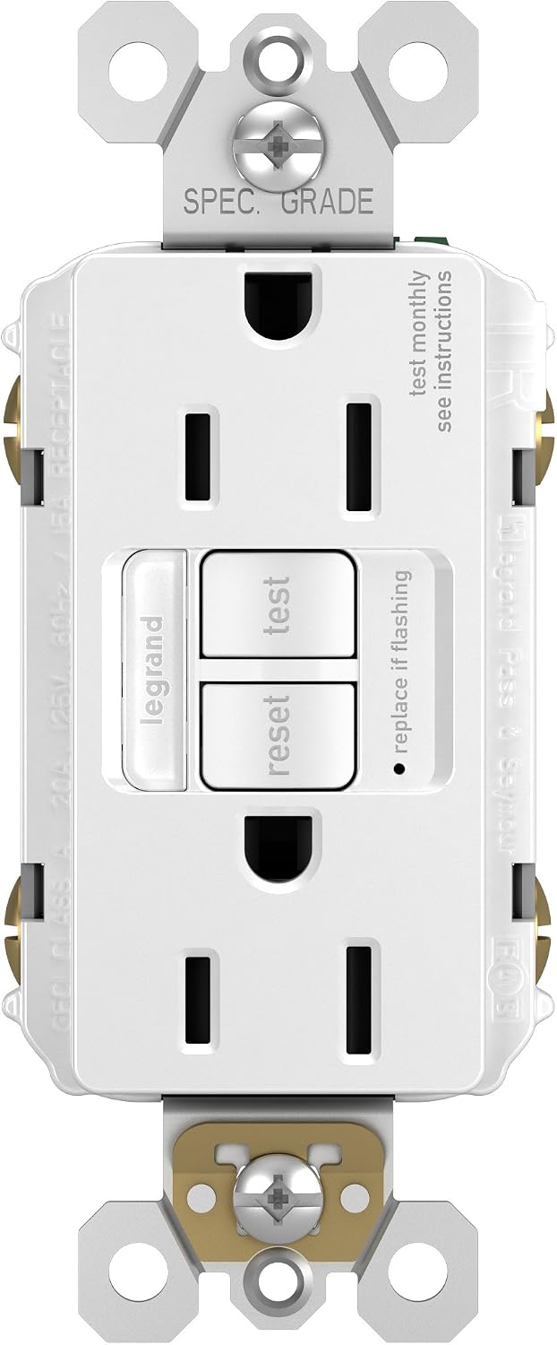 Legrand - Pass & Seymour Radiant In Wall Night Light and GFCI Outlet Bundle, White (1 Count)