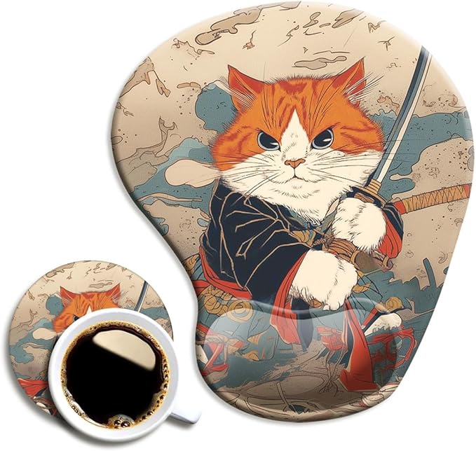Ergonomic Mouse Pad with Wrist Support, Mouse Pad with Wrist Rest and Coaster by Dooke
