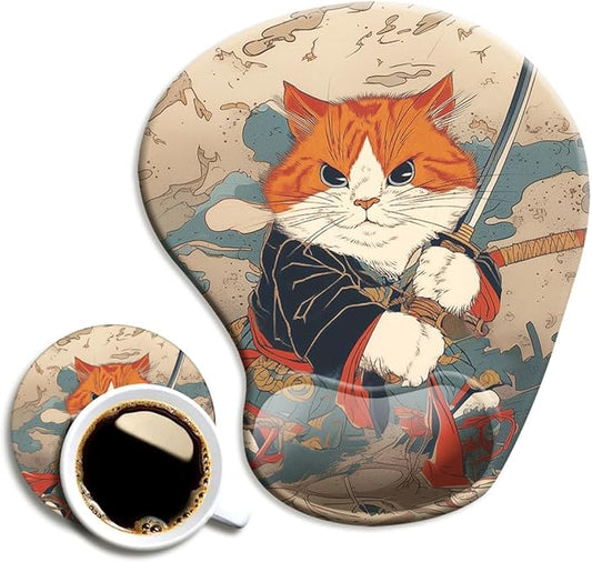 Ergonomic Mouse Pad with Wrist Support, Mouse Pad with Wrist Rest and Coaster by Dooke