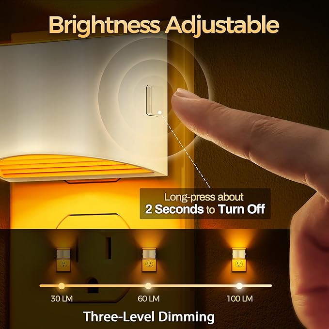 DORESshop LED Night Light, Night Lights Plug into Wall, 3 Level Brightness - Image 2