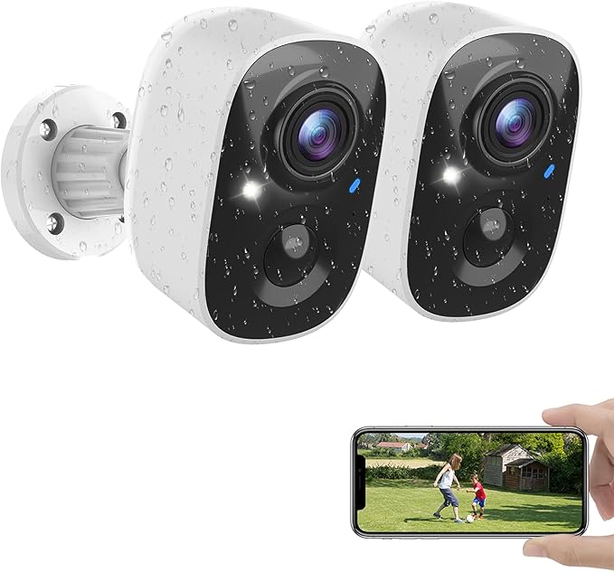 Security Cameras Wireless Outdoor, 2K Battery Powered WiFi Wireless Security by MaxiVizSecurityCamera