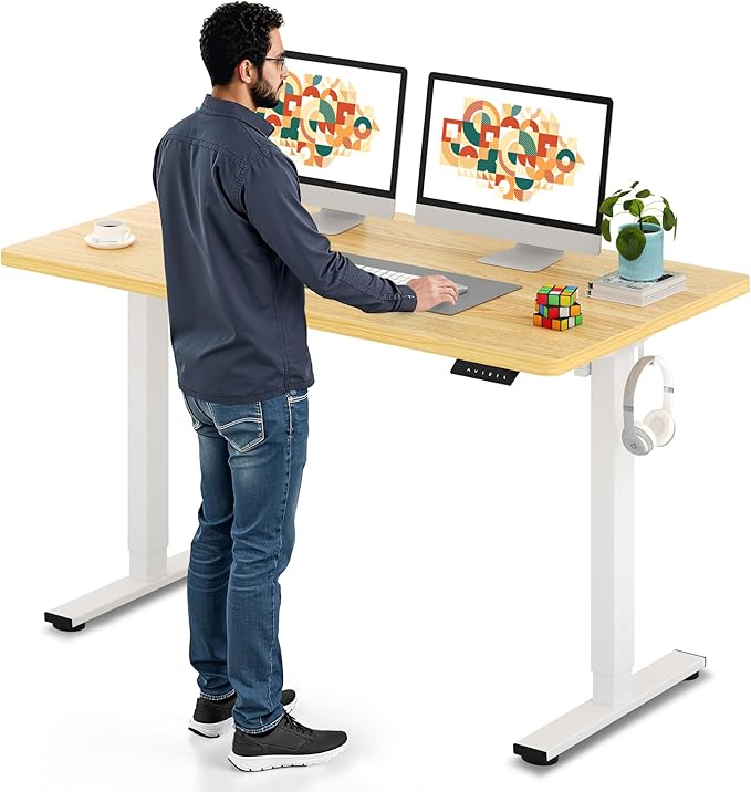 SANODESK Electric Standing Desk 55 x 28 Inches Whole-Piece Desktop Height by sanodesk