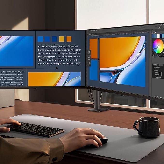 Dual Monitor Desk Mount Easily Set Up，Fully Adjustable Monitor Mount - Image 6