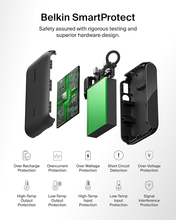 Belkin Portable Charger, Slim USB-C Power Bank 10, 000mAh w/ 2 USB-C Ports - Image 6