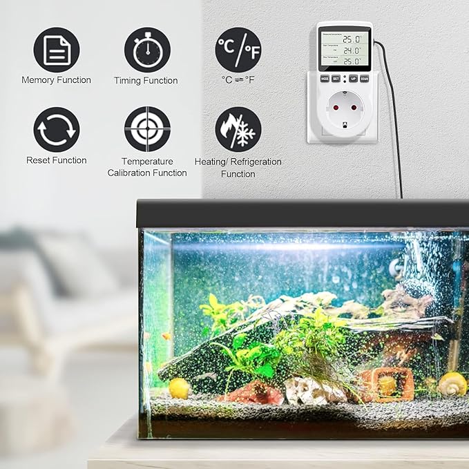 Diymore 1800W Plug in Thermostat Temperature Controller Electric Digital RV - Image 2