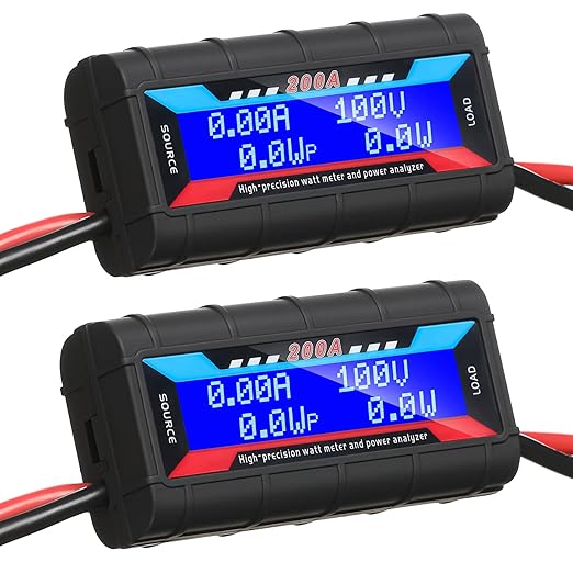 Yunsailing 2 Pcs 200A High Precision Watt Meter Power Analyzer Battery by Yunsailing