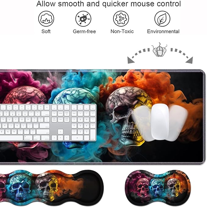 Ergonomic Keyboard Wrist Rest & Mouse Pad Wrist Rest Set, Large XXL Gaming Desk - Image 4