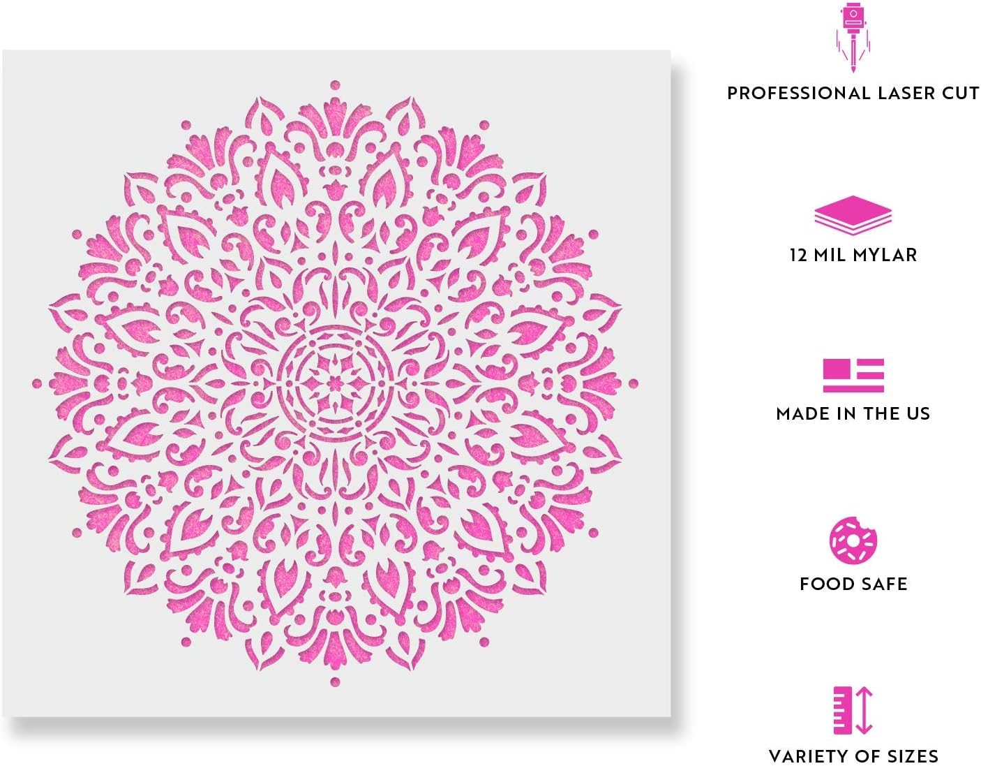 Harmony Mandala Floor Stencil - Furniture Stencils, Mandala Template