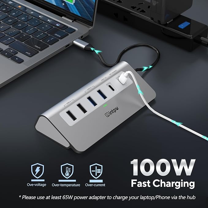 P9 USB C Hub, intpw 9-in-1 USB C Hub Multiport Adapter - Image 6