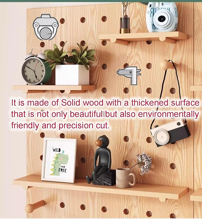 Wooden Wall Organizer Kit, Versatile Display Panel - Image 4