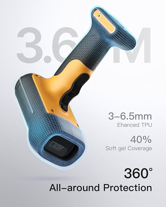 Inateck Industrial Barcode Scanner Wireless, 2D QR Code Scanner - Image 4
