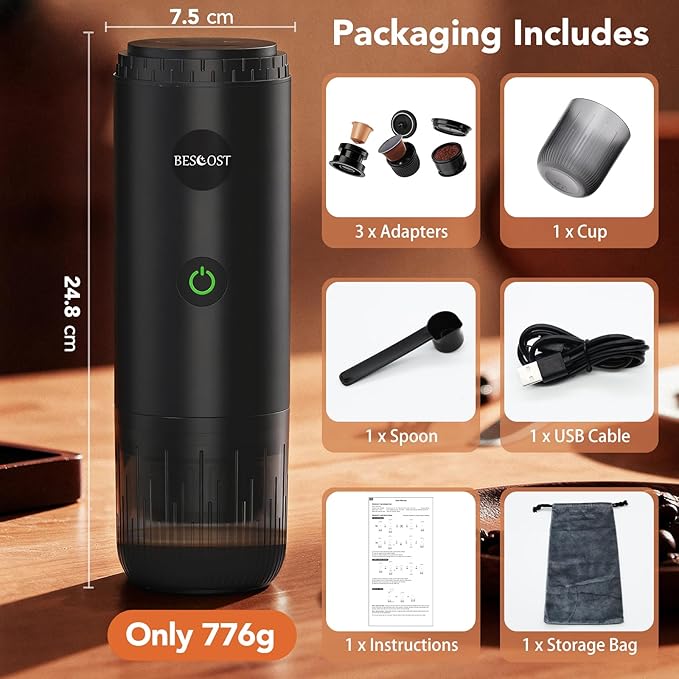Portable Espresso Maker with Self Heating, 20 Bar 3-in-1 Electric Coffee Maker - Image 5