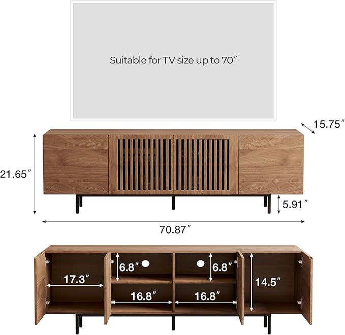 gaoyangjiaju Mid-Century Modern Expandable Coffee Table & TV Stand Set - Image 2