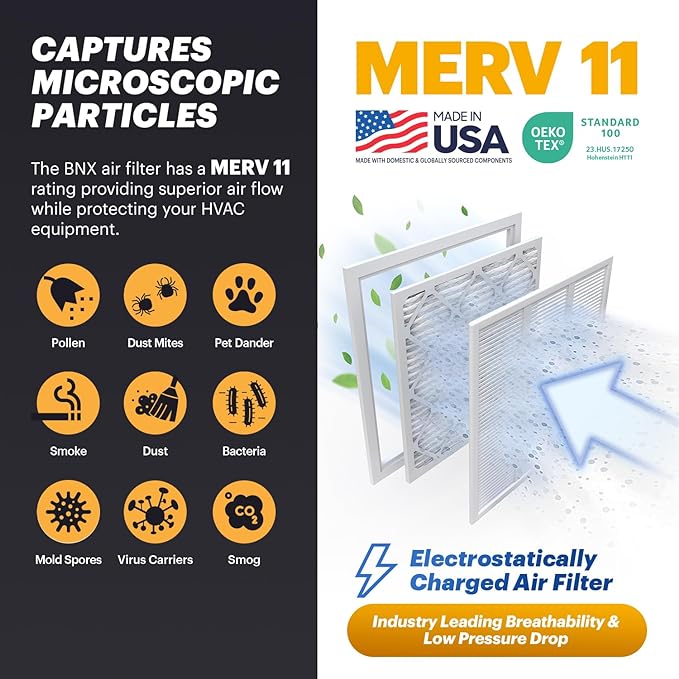 BNX TruFilter 16x16x1 Air Filter MERV 11 - Image 3