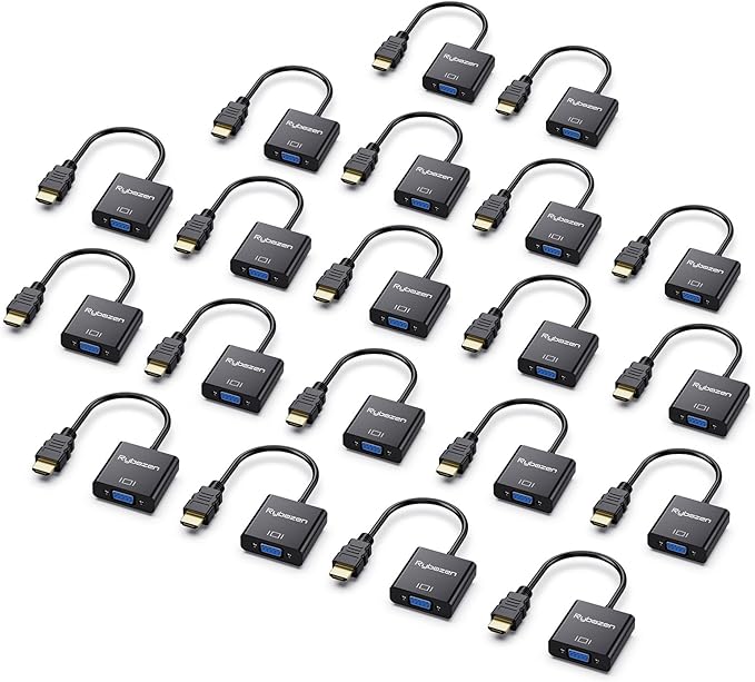 HDMI to VGA Adapter 20 Pack, Compatible by Digitconvert