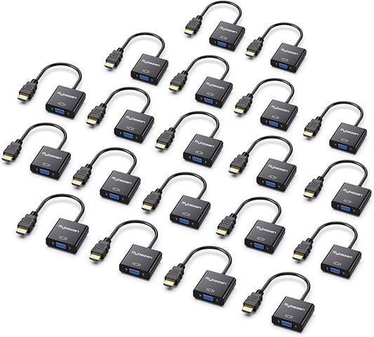 HDMI to VGA Adapter 20 Pack, Compatible by Digitconvert