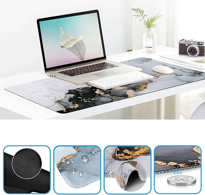 iCasso Desk Mat, Gaming Mouse Pad Wrist Support Set, 4in1 XXL Large Mousepad + - Image 6