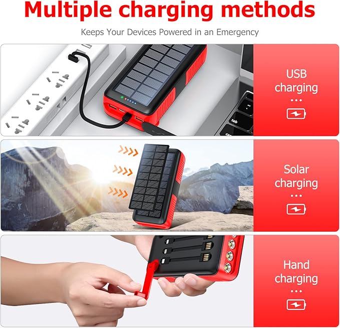 boogostore Solar Charger Power Bank 63200mAh, Portable Charger - Image 5