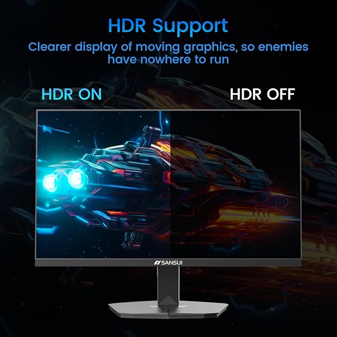 SANSUI 24 Inch Gaming Monitor 180Hz, DP 1.4 & HDMI 2.0 Ports High Refresh Rate - Image 6