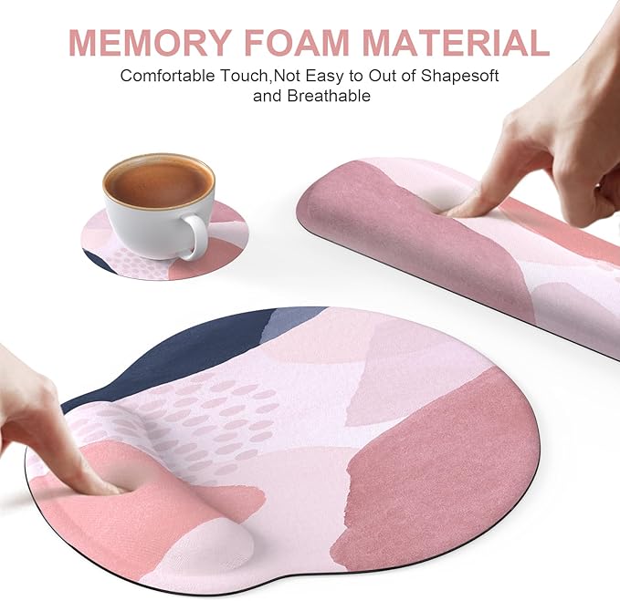 iCasso Desk Mat, Gaming Mouse Pad Wrist Support Set, XXL Large Mousepad + - Image 3