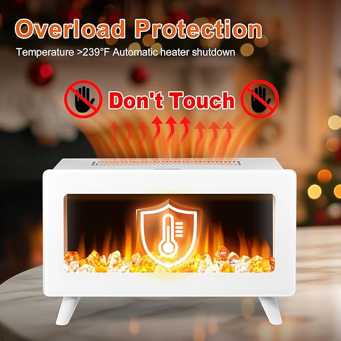 FLAME&SHADE 16 in Small Electric Fireplace Heater - Image 5