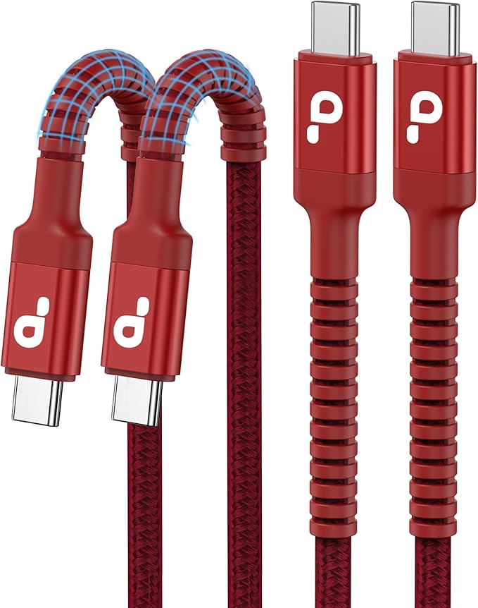 USBC to C Cable 6FT, 2 Pack USB C Cables, Type C Fast Charging Cable Nylon by PRAKIE