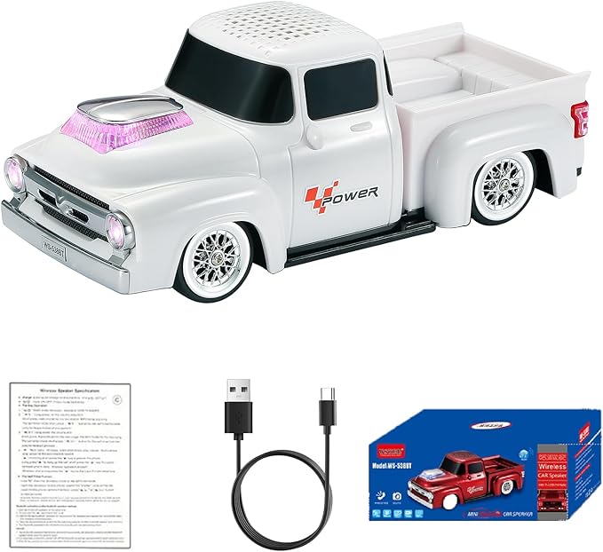 WSTER WS-538 Retro Pickup Truck Bluetooth Replica Speaker – Portable Wireless by WSTER