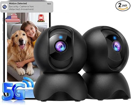 YYSY 2K 2.4GHz & 5GHz Indoor Security Camera, 2 Packs Pet/Dog/Baby Security by YYSY