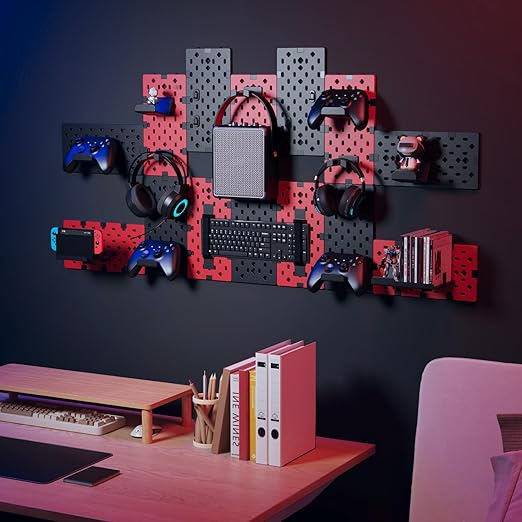 PEGZONE Controller and Headphone Holder Wall Mount, Modular Gaming Pegboard - Image 9