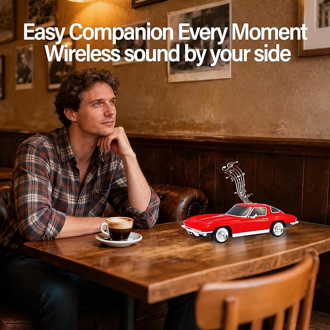 WSTER Retro American Style car Bluetooth Speaker, Portable Wireless Outdoor - Image 4