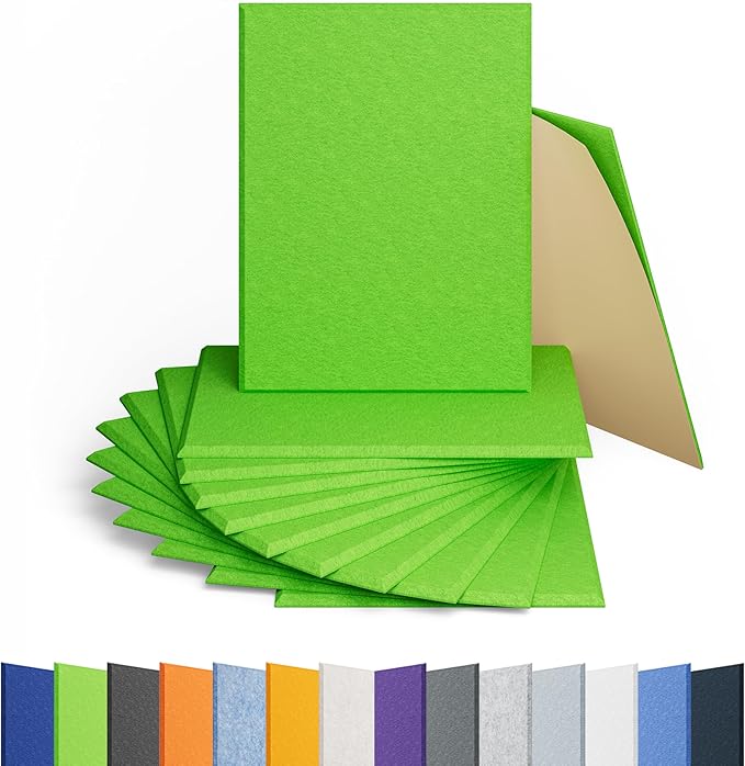 Amantech 12 Pack Acoustic Panels Self Adhesive Sound Proof Foam, High Density by Amantech