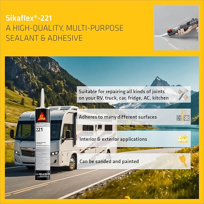 SIKA Sikaflex-221 Multi-Purpose Sealant/Adhesive, 10.1 fl. oz – Fast-Curing - Image 3