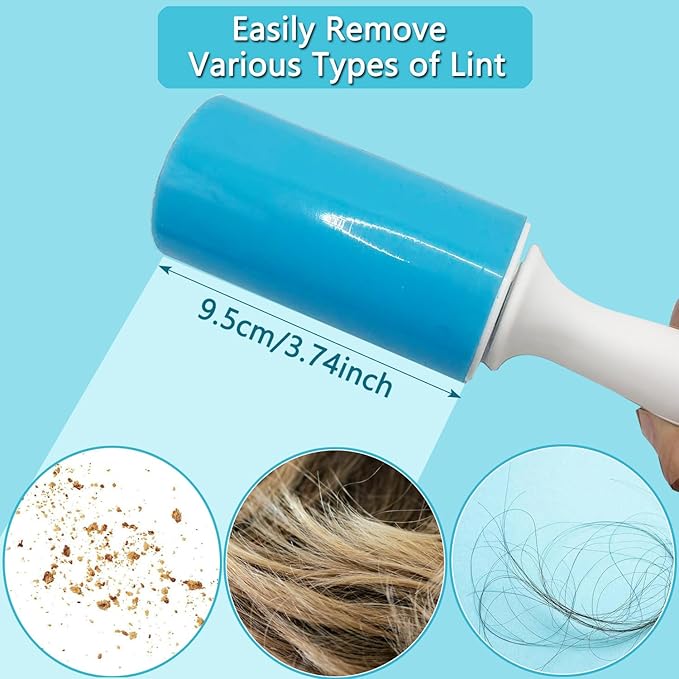 Reusable Washable Lint Roller 4 Pack, Sticky Gel Lint Rollers, Cat Dog Pet Hair - Image 6