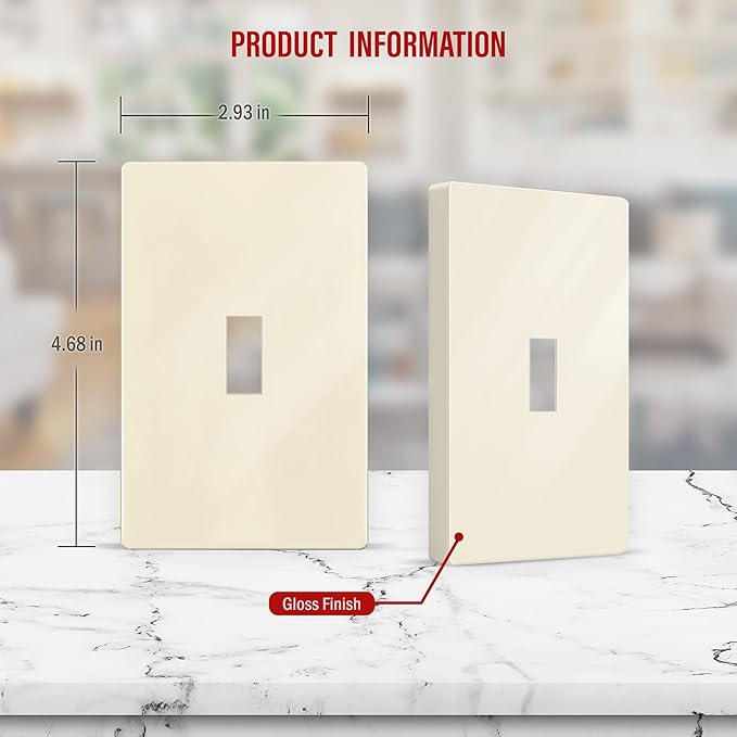 ENERLITES Screwless Toggle Switch Wall Plate, Child Safe Light Switch Cover - Image 2