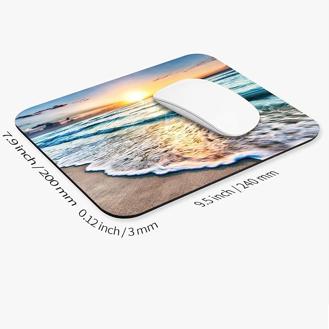 Armanza Square Mouse Pad Beach Sunset, Personalized Premium-Textured Custom - Image 2