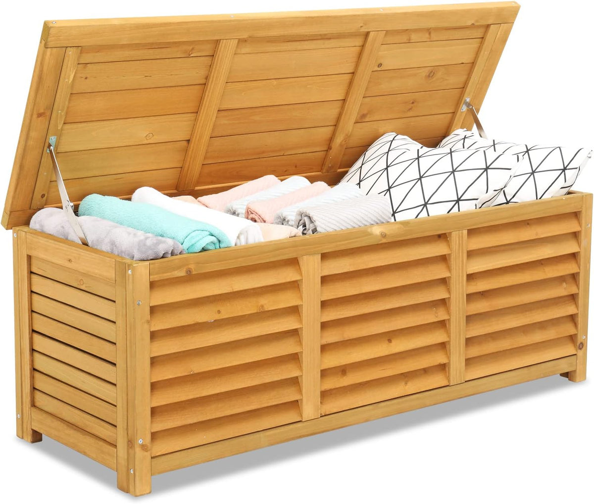 vingli 47 gallon wood deck box (natural), main product view