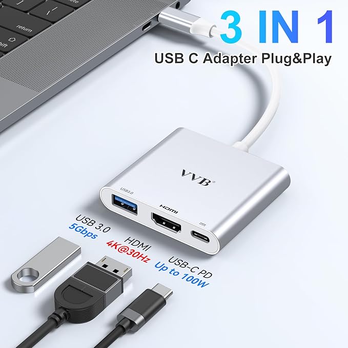 USB C to HDMI Adapter, USB-C Adapter Hub - Image 2