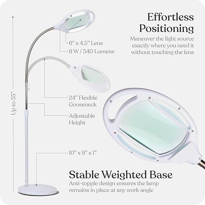 Brightech LightView Pro LED Magnifying Floor Lamp - Image 5