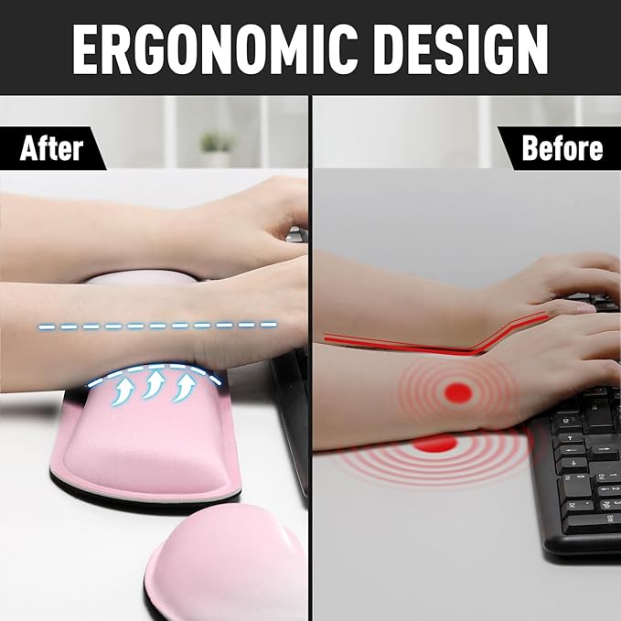 Gimars Upgrade Enlarge Silky Gel Memory Foam Keyboard Wrist Rest, Wrist Rest - Image 3