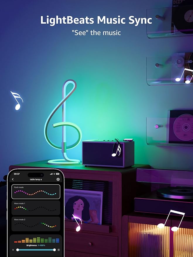 Lepro TB2 AI Smart Table Lamp, RGB+IC Addressable LED Lamps Alexa Google Home - Image 6